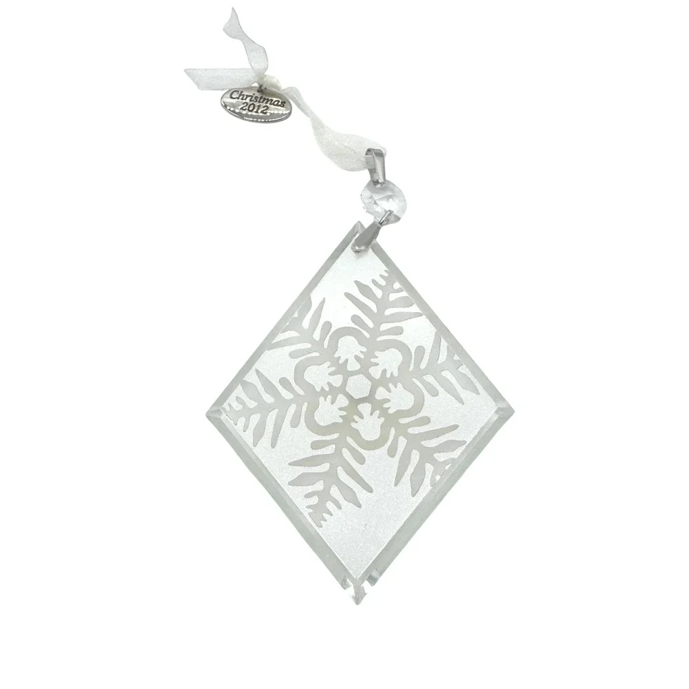 Hallmark Christmas 2012 Shine Snowflake Beveled Glass Ornament Rhinestone Charm